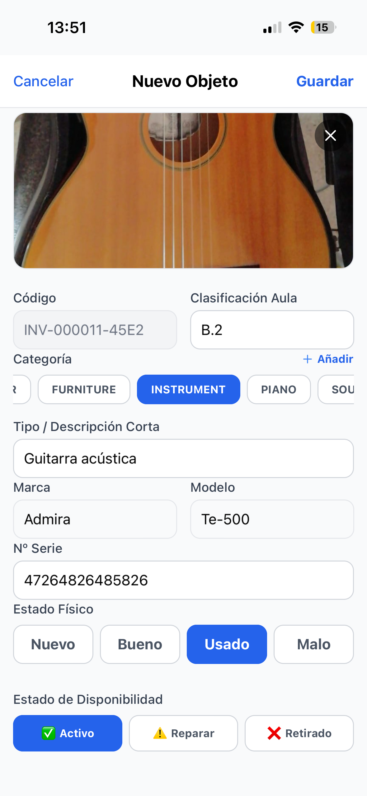 Alta de Objetos Mobile